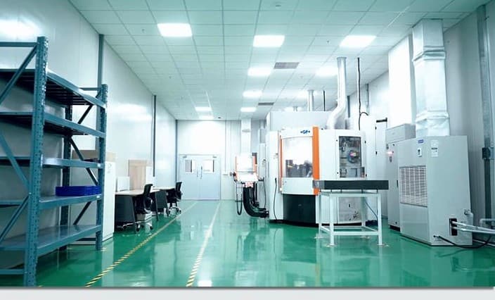 Precision machine shop with racking and CNC equipment