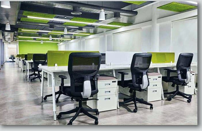 Titan office with green accents
